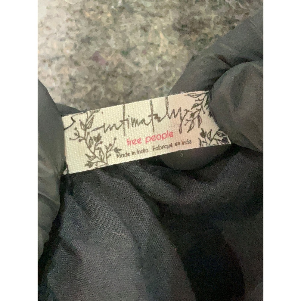 Intimately Free People Black Sequin Ruffle Babydoll Tunic Top Tie Strap Boho - Picture 5 of 6